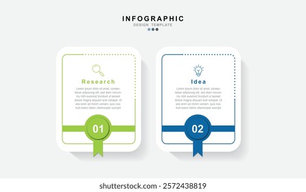 Vector Infographic label design template with icons and 2 options or steps
