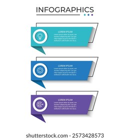 Vector Infographic label design template with icons and 3 options or steps