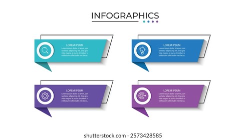 Vector Infographic label design template with icons and 4 options or steps