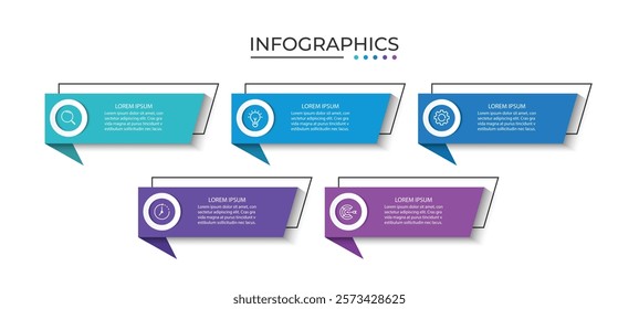 Vector Infographic label design template with icons and 5 options or steps