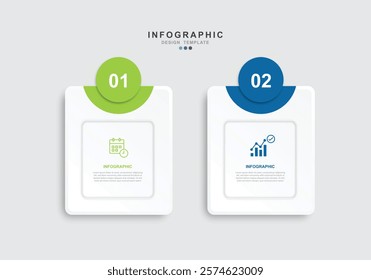 Vector Infographic label design template, with icons and 2 options or steps.