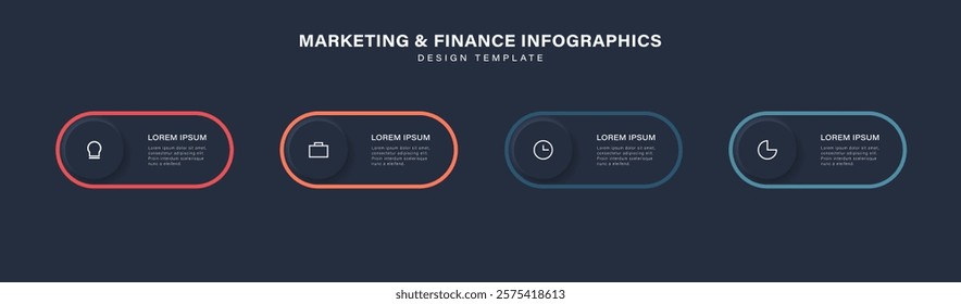 Vector infographic label design template 4 options or steps and icons