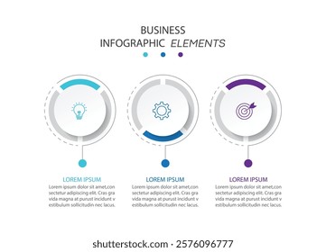Vector Infographic label design template with icons and 3 options or steps