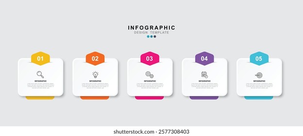 Vector Infographic label design template with icons and 5 options or steps. for your business data. Vector Illustration.