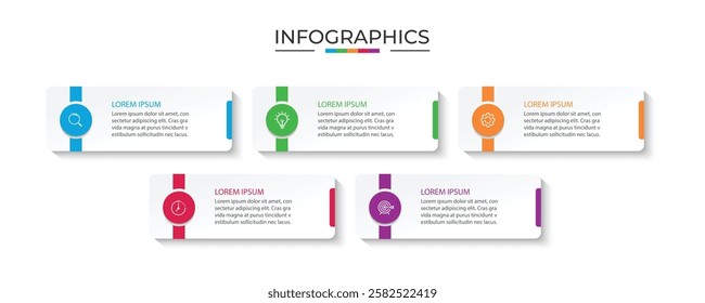 Vector Infographic label design template with icons and 5 options or steps