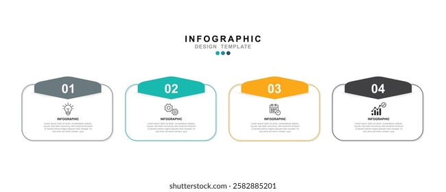  Vector Infographic label design template with icons and 4 options or steps. for your business data. Vector Illustration.