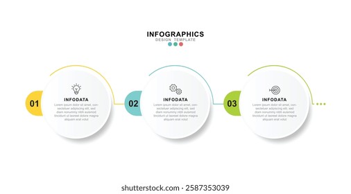  Vector Infographic label design template with icons and 3 options or steps. for your business data. Vector Illustration.