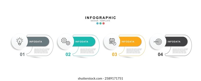  Vector Infographic label design template with icons and 4 options or steps. for your business data. Vector Illustration.