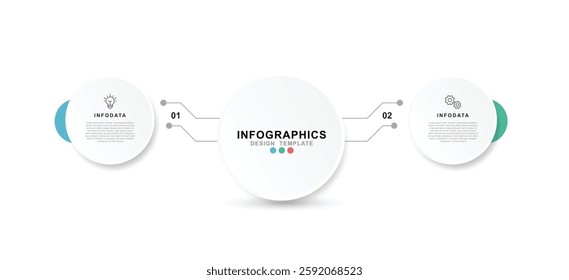  Vector Infographic label design template with icons and 2 options or steps.
