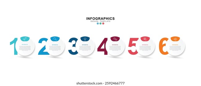  Vector Infographic label design template with icons and 6 options or steps. for your business data. Vector Illustration.