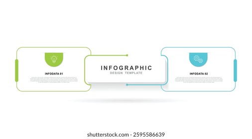  Vector Infographic label design template with icons and 2 options or steps.