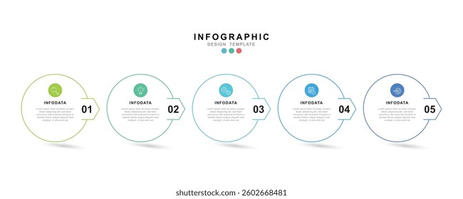  Vector Infographic label design template with icons and 5 options or steps. for your business data. Vector Illustration.