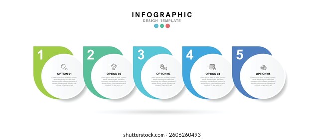 Vector Infographic label design template with icons and 5 options or steps. for your business data. Vector Illustration.