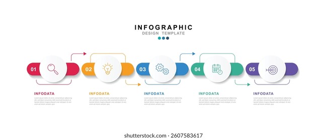  Vector Infographic label design template with icons and 5 options or steps. for your business data. Vector Illustration.