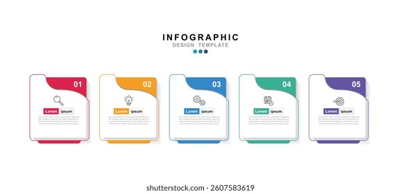 Vector Infographic label design template with icons and 5 options or steps. for your business data. Vector Illustration.