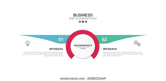  Vector Infographic label design template with icons and 2 options or steps.