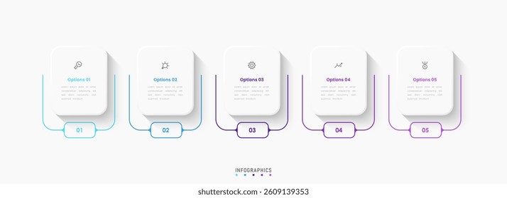Vector Infographic label design template with icons and 5 options or steps. Can be used for process diagram, presentations, workflow layout, banner, flow chart, info graph.