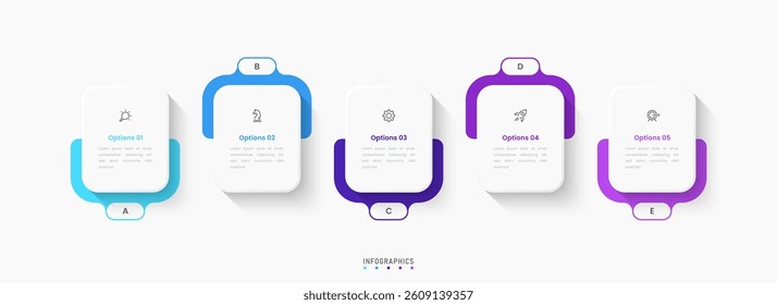 Vector Infographic label design template with icons and 5 options or steps. Can be used for process diagram, presentations, workflow layout, banner, flow chart, info graph.