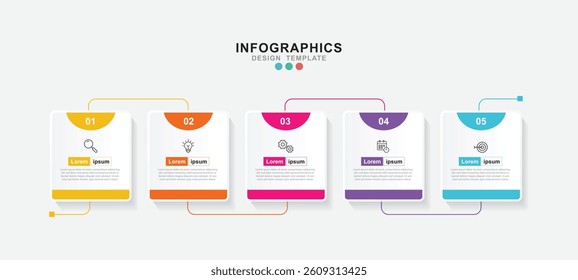 Vector Infographic label design template with icons and 5 options or steps. for your business data. Vector Illustration.
