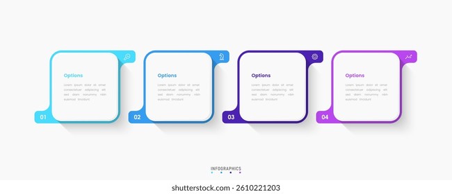 Vector Infographic label design template with icons and 4 options or steps. Can be used for process diagram, presentations, workflow layout, banner, flow chart, info graph.