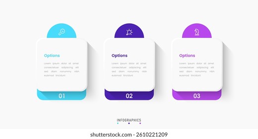 Vector Infographic label design template with icons and 3 options or steps. Can be used for process diagram, presentations, workflow layout, banner, flow chart, info graph.