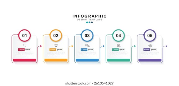  Vector Infographic label design template with icons and 5 options or steps. for your business data. Vector Illustration.
