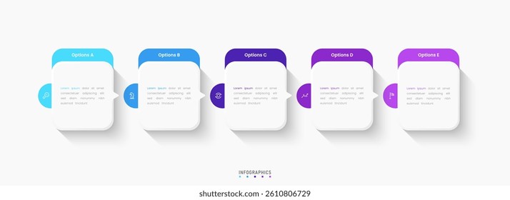Vector Infographic label design template with icons and 5 options or steps. Can be used for process diagram, presentations, workflow layout, banner, flow chart, info graph.