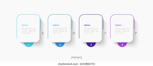 Vector Infographic label design template with icons and 4 options or steps. Can be used for process diagram, presentations, workflow layout, banner, flow chart, info graph.