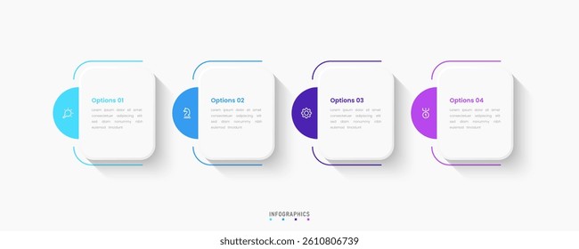 Vector Infographic label design template with icons and 4 options or steps. Can be used for process diagram, presentations, workflow layout, banner, flow chart, info graph.