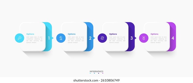 Vector Infographic label design template with icons and 4 options or steps. Can be used for process diagram, presentations, workflow layout, banner, flow chart, info graph.