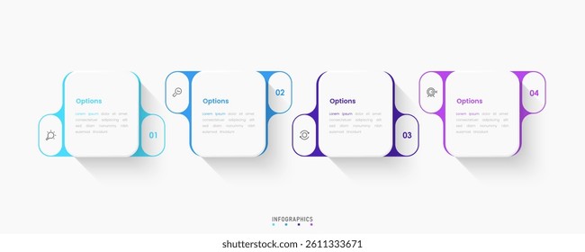 Vector Infographic label design template with icons and 4 options or steps. Can be used for process diagram, presentations, workflow layout, banner, flow chart, info graph.
