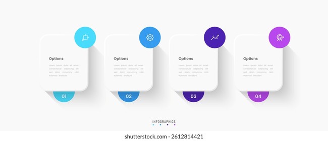 Vector Infographic label design template with icons and 4 options or steps. Can be used for process diagram, presentations, workflow layout, banner, flow chart, info graph.