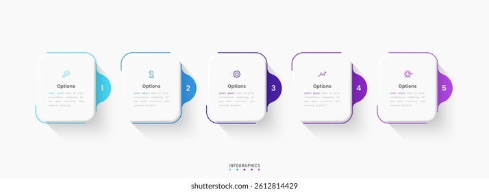 Vector Infographic label design template with icons and 5 options or steps. Can be used for process diagram, presentations, workflow layout, banner, flow chart, info graph.