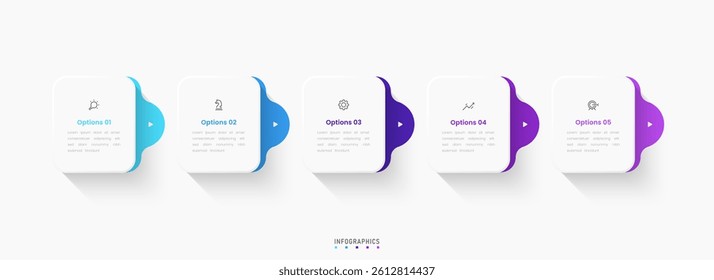 Vector Infographic label design template with icons and 5 options or steps. Can be used for process diagram, presentations, workflow layout, banner, flow chart, info graph.