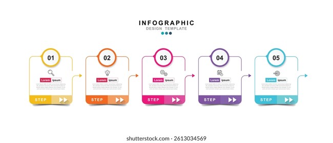 Vector Infographic label design template with icons and 5 options or steps. for your business data. Vector Illustration.