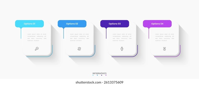 Vector Infographic label design template with icons and 4 options or steps. Can be used for process diagram, presentations, workflow layout, banner, flow chart, info graph.