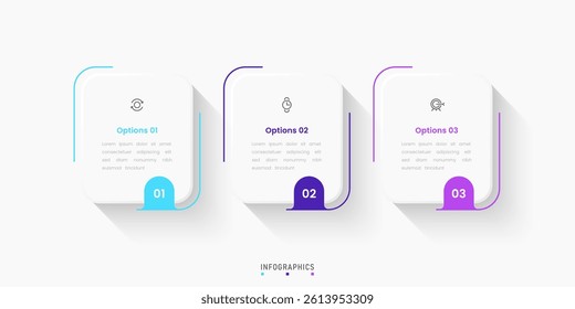 Vector Infographic label design template with icons and 3 options or steps. Can be used for process diagram, presentations, workflow layout, banner, flow chart, info graph.