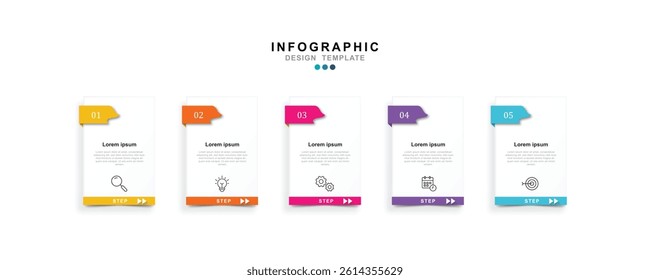 Vector Infographic label design template with icons and 5 options or steps. for your business data. Vector Illustration.