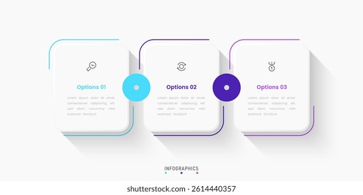 Vector Infographic label design template with icons and 3 options or steps. Can be used for process diagram, presentations, workflow layout, banner, flow chart, info graph.