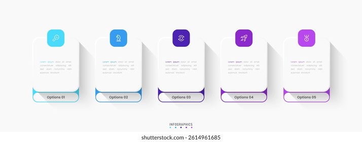 Vector Infographic label design template with icons and 5 options or steps. Can be used for process diagram, presentations, workflow layout, banner, flow chart, info graph.