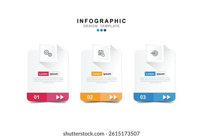 Vector Infographic label design template with icons and 3 options or steps. Can be used for process diagram.