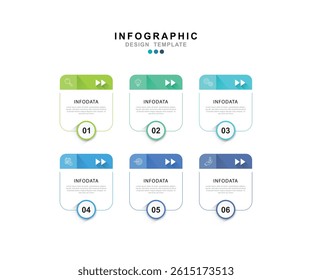  Vector Infographic label design template with icons and 6 options or steps. for your business data. Vector Illustration.