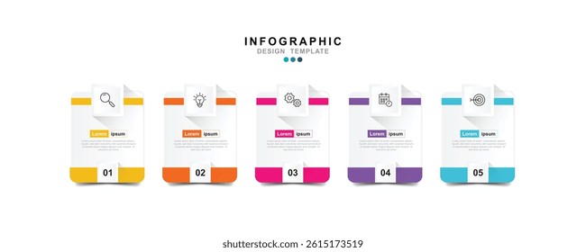  Vector Infographic label design template with icons and 5 options or steps. for your business data. Vector Illustration.