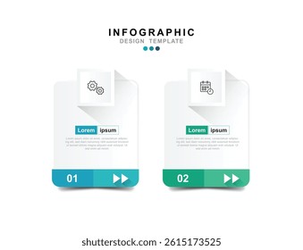 Vector Infographic label design template with icons and 2 options or steps.