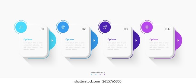 Vector Infographic label design template with icons and 4 options or steps. Can be used for process diagram, presentations, workflow layout, banner, flow chart, info graph.