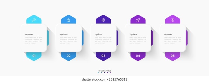 Vector Infographic label design template with icons and 5 options or steps. Can be used for process diagram, presentations, workflow layout, banner, flow chart, info graph.