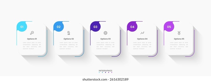 Vector Infographic label design template with icons and 5 options or steps. Can be used for process diagram, presentations, workflow layout, banner, flow chart, info graph.