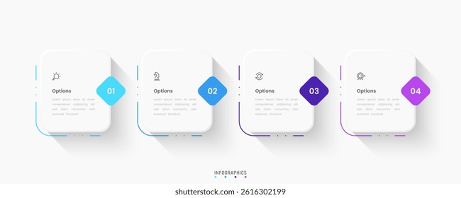 Vector Infographic label design template with icons and 4 options or steps. Can be used for process diagram, presentations, workflow layout, banner, flow chart, info graph.