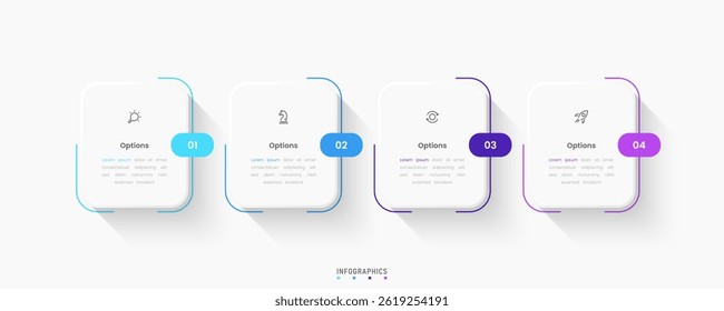 Vector Infographic label design template with icons and 4 options or steps. Can be used for process diagram, presentations, workflow layout, banner, flow chart, info graph.