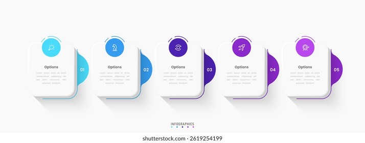 Vector Infographic label design template with icons and 5 options or steps. Can be used for process diagram, presentations, workflow layout, banner, flow chart, info graph.